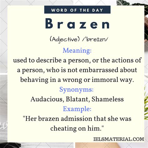 braziness|Brazen Definition & Meaning .